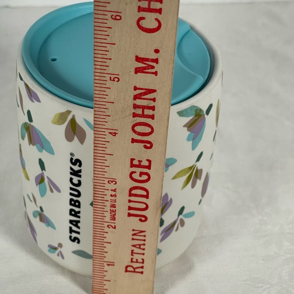 New With Lid Starbucks 2023 Floating Snowdrops Ceramic Travel Cup Mug 8 Oz - Picture 5 of 5